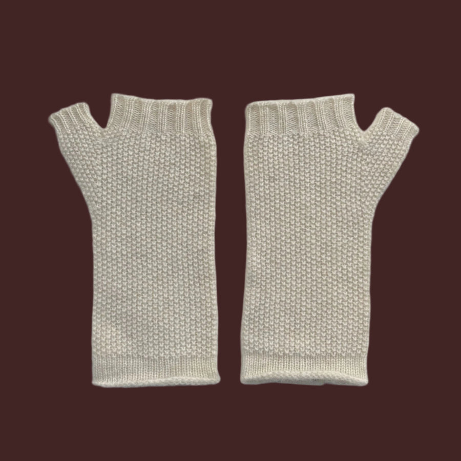 'BRB' sheep wool fingerless mittens